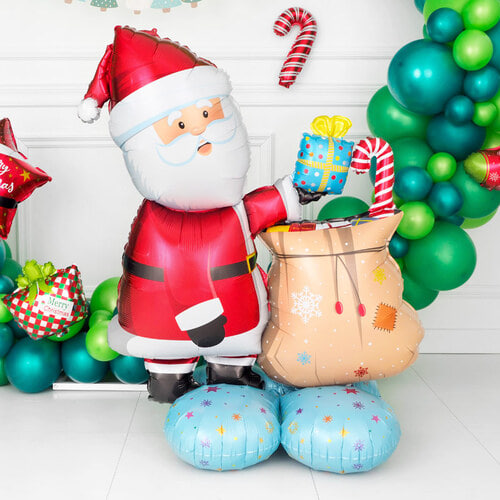[원팩] 크리스마스 은박풍선 에어벌룬 산타 선물꾸러미