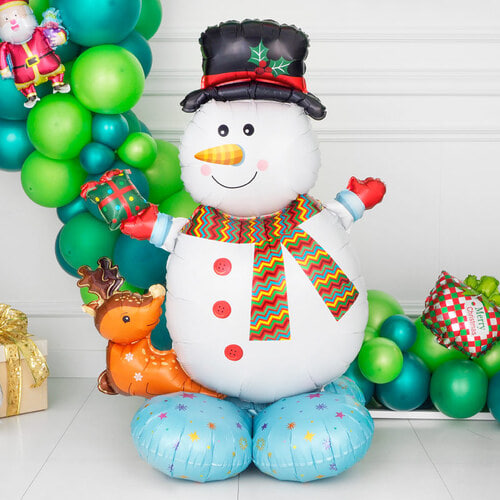 [원팩] 크리스마스 은박풍선 에어벌룬 눈사람과 루돌프